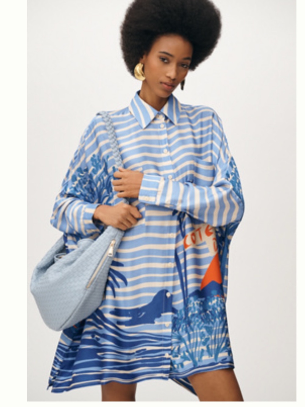 Corey Lynn Calter long-sleeve printed mini shirt dress